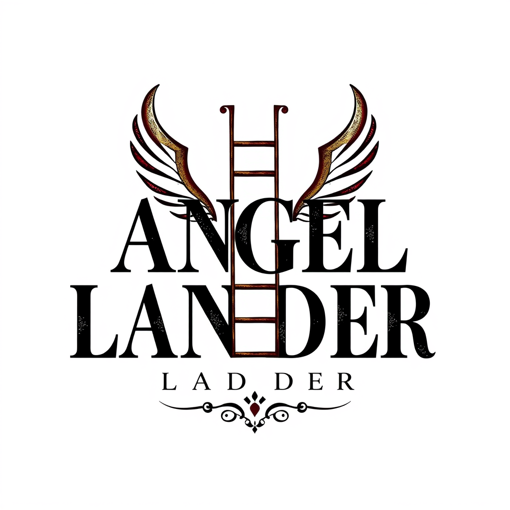 Vintage Logo idea: vintage retro logo for Create a luxury women’s fashion logo for ANGEL LADDER. Make it dark, edgy, sexy, feminine, and expensive. Use black, deep burgu