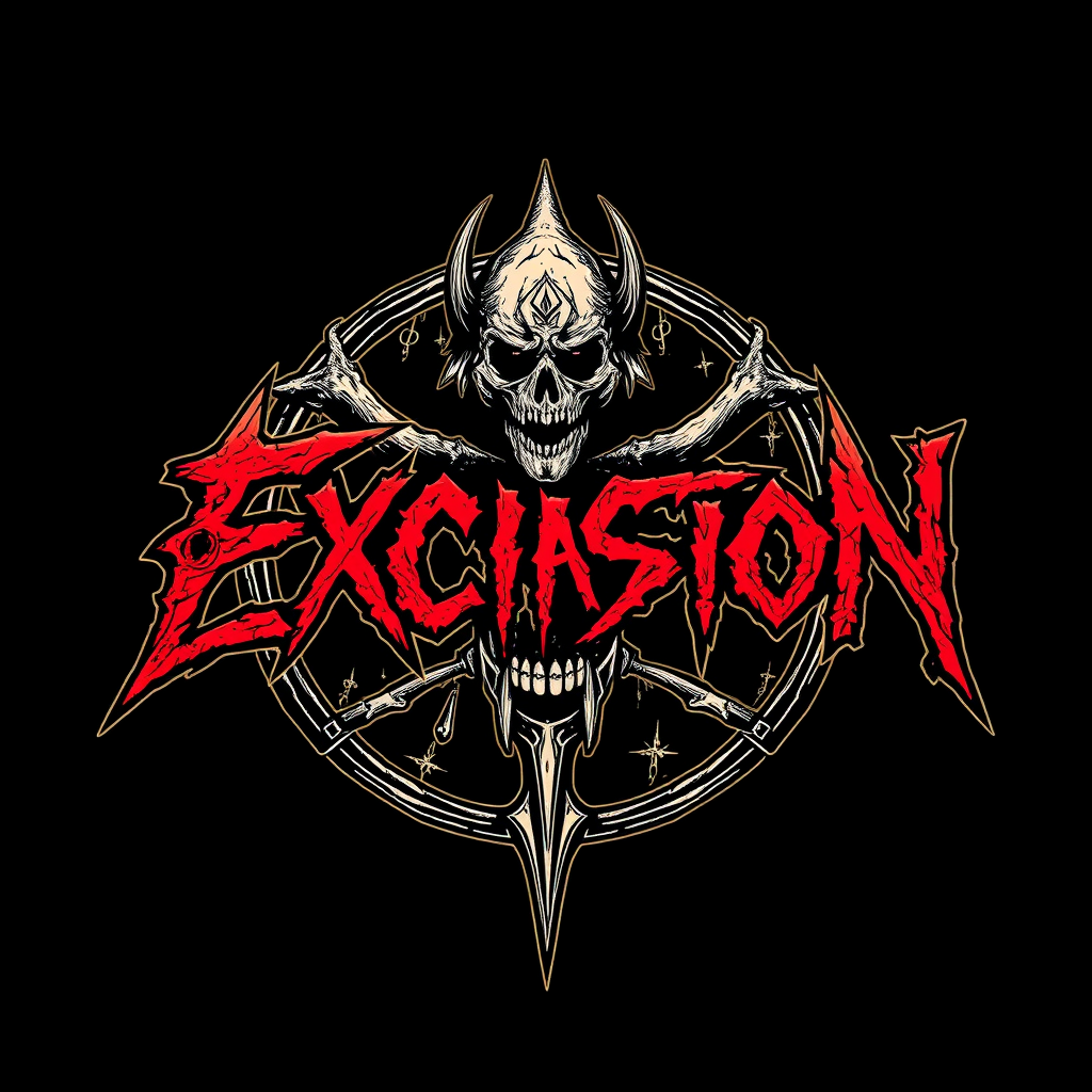 Main logo studio: Living Excision is my bands name. Its slamming brutal death metal. make the logo very gore based