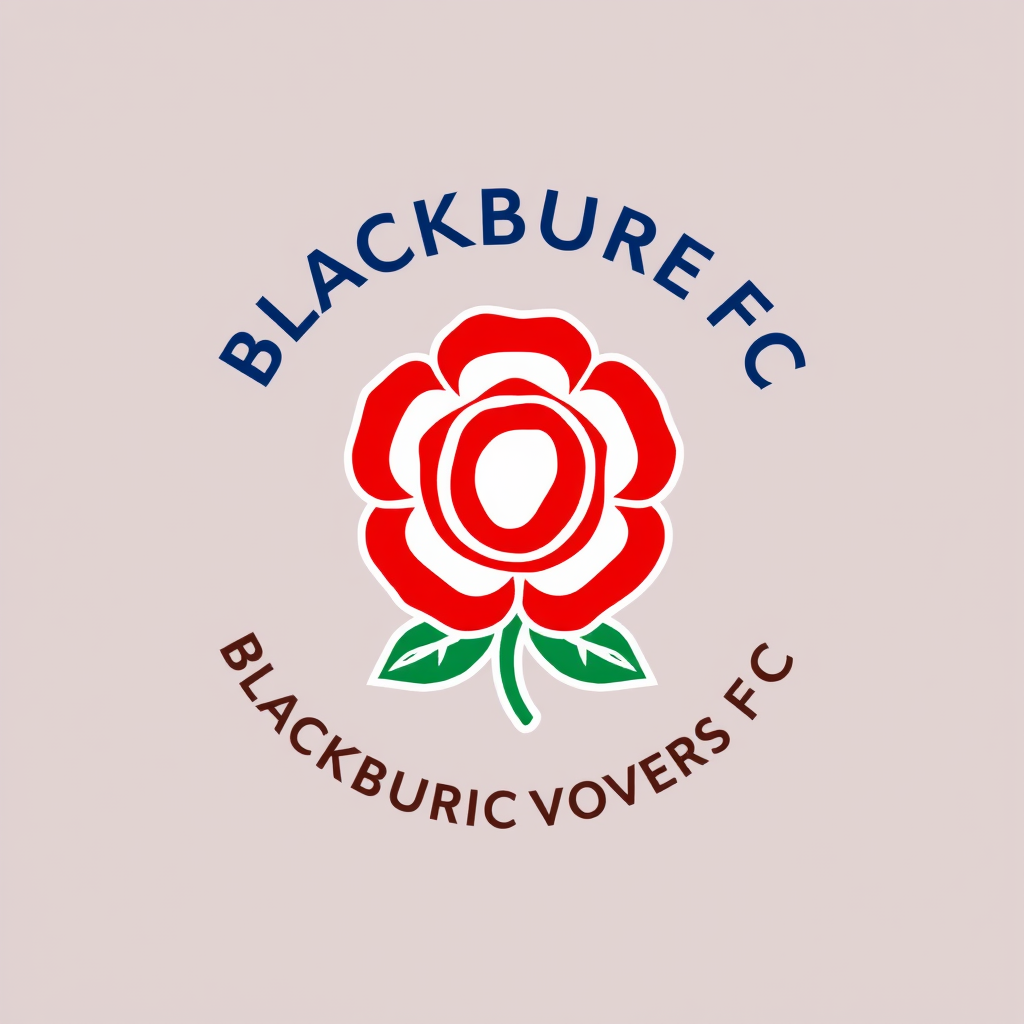 Main logo studio: Can you Design a new logo for Blackburn fc but has to relate to there club Red Rose in the middle please Says Blackburn Rovers FC on the botttom every