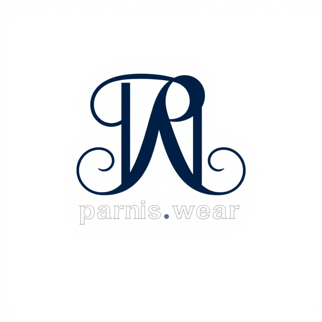 Monogram Logo idea: monogram logo combining the letters برای پروفایل parmis.wear با حرف های اصلیP و M یک پروفایل سه بعدی بساز رنگ نوشته ها طلایی و رنگ پس زمینه سفید و مشک