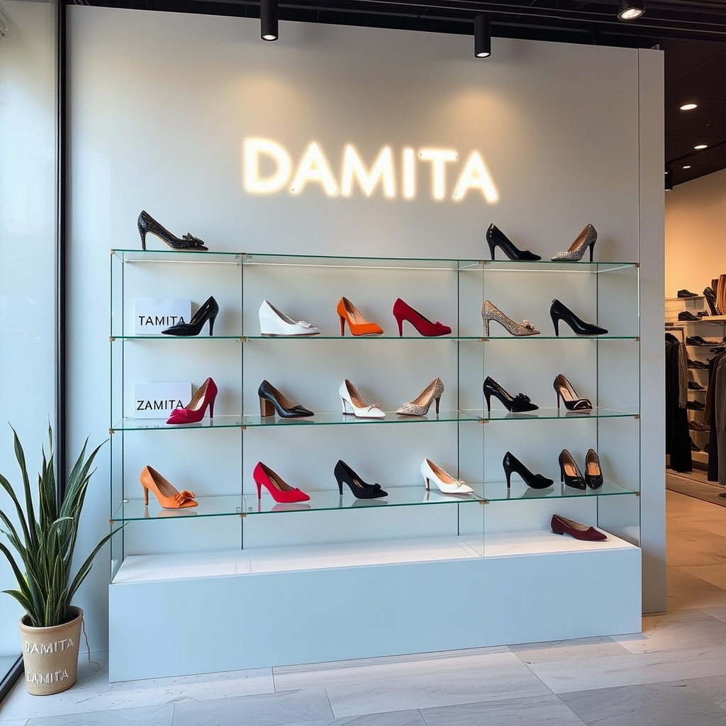 Main logo studio: Es para una tienda de zapatos de mujer la marca "DAMITA"