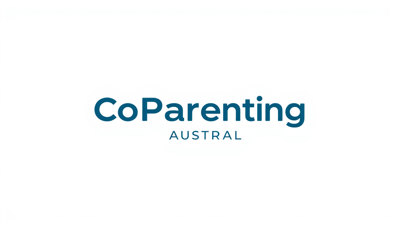 Wordmark Logo idea: wordmark logo of Text logo: CoParenting Chat Australia , bold clean typography, flat vector logo, centered, solid white background, high contrast, pro