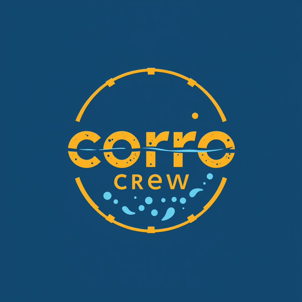 Main logo studio: Our group name is "Corro Crew" we are dealing with the problem of corrosion in dredging pipes and etcand we are trying to develop those pipes, i want 
