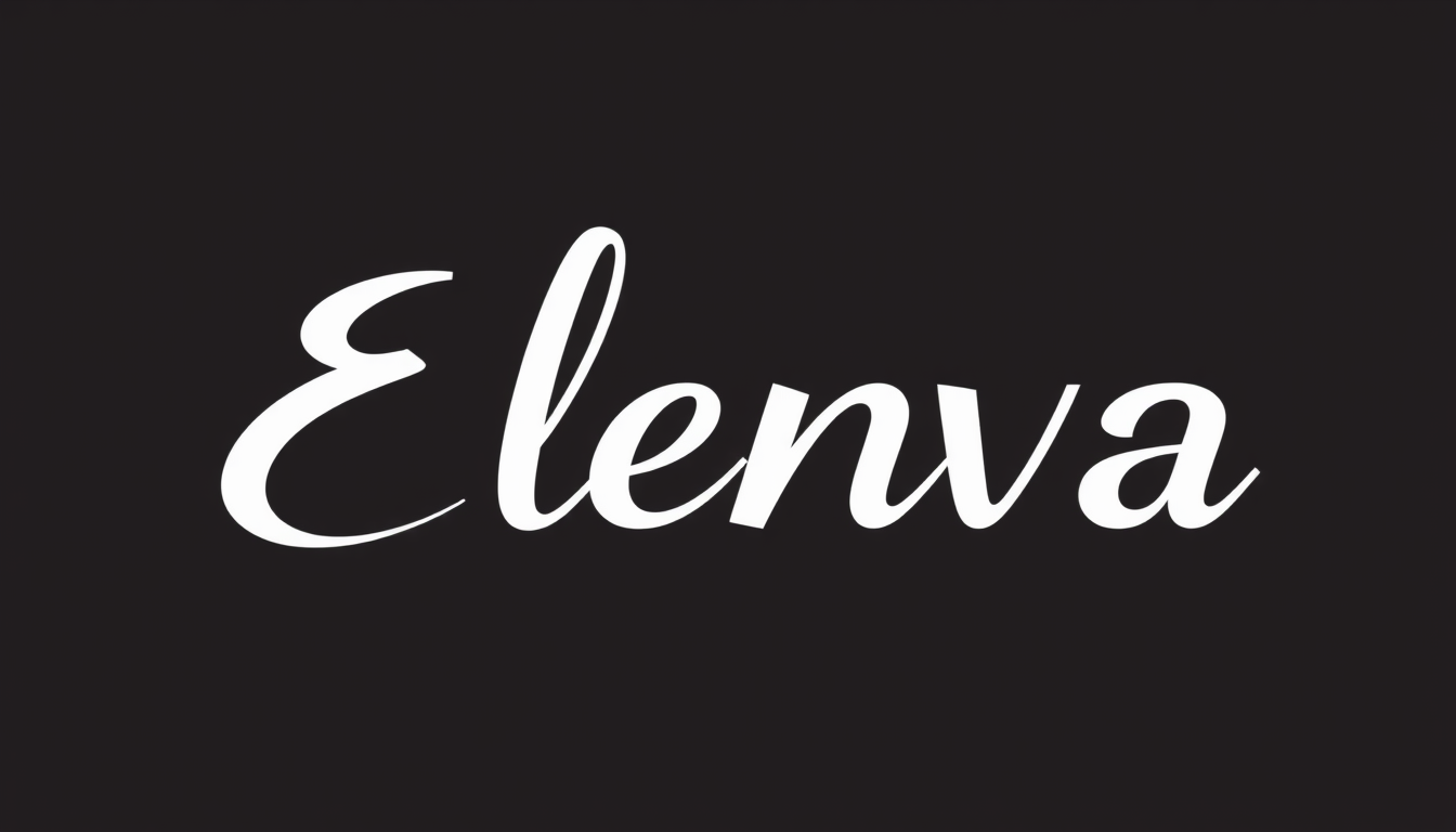 Main logo studio: Quiero un logo para una marca de ropa de gimnasio de mujeres y que el logo solo contenga el texto del nombre de la marca que es el Elenva color negro