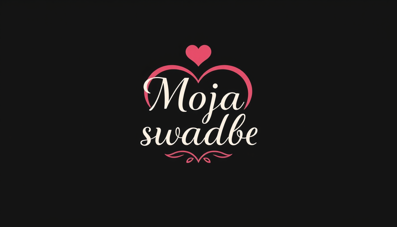 Main logo studio: Simple vector logo for " Moja svadba " . Style: Romantic, Luxury, Emotional. No background, no mockups, centered.