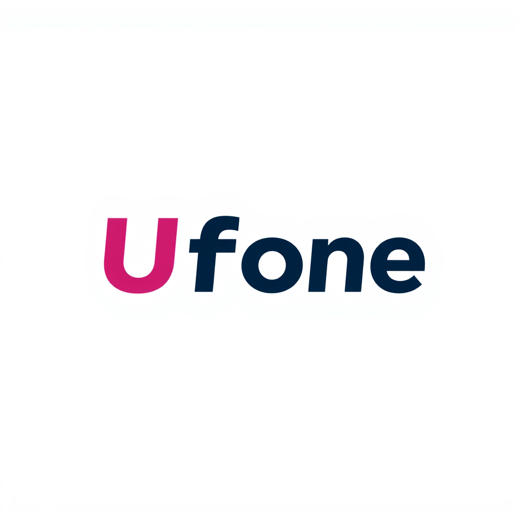 Wordmark Logo idea: wordmark logo of Create a simple, modern, and eye-catching logo for **Ufone**, a Pakistani SIM card and 4G internet brand. Use attractive colors, crea