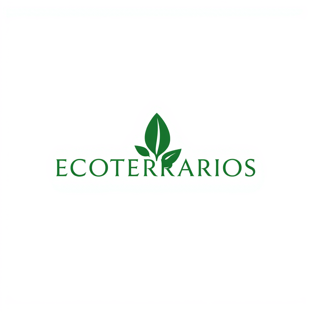 Main logo studio: Mi empresa se llama ECOTERRARIOS, es amigable con el ambiente, elegante, sencillo, verde. Crea un logo minimalista, pero elegante.