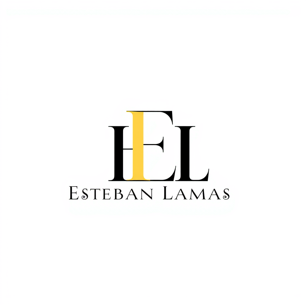 Lettermark Logo idea: lettermark logo of the letters Quiero un logo para estudio de carpintería a medida llamado Esteban Lamas. Estilo profesional, moderno, premium y confi