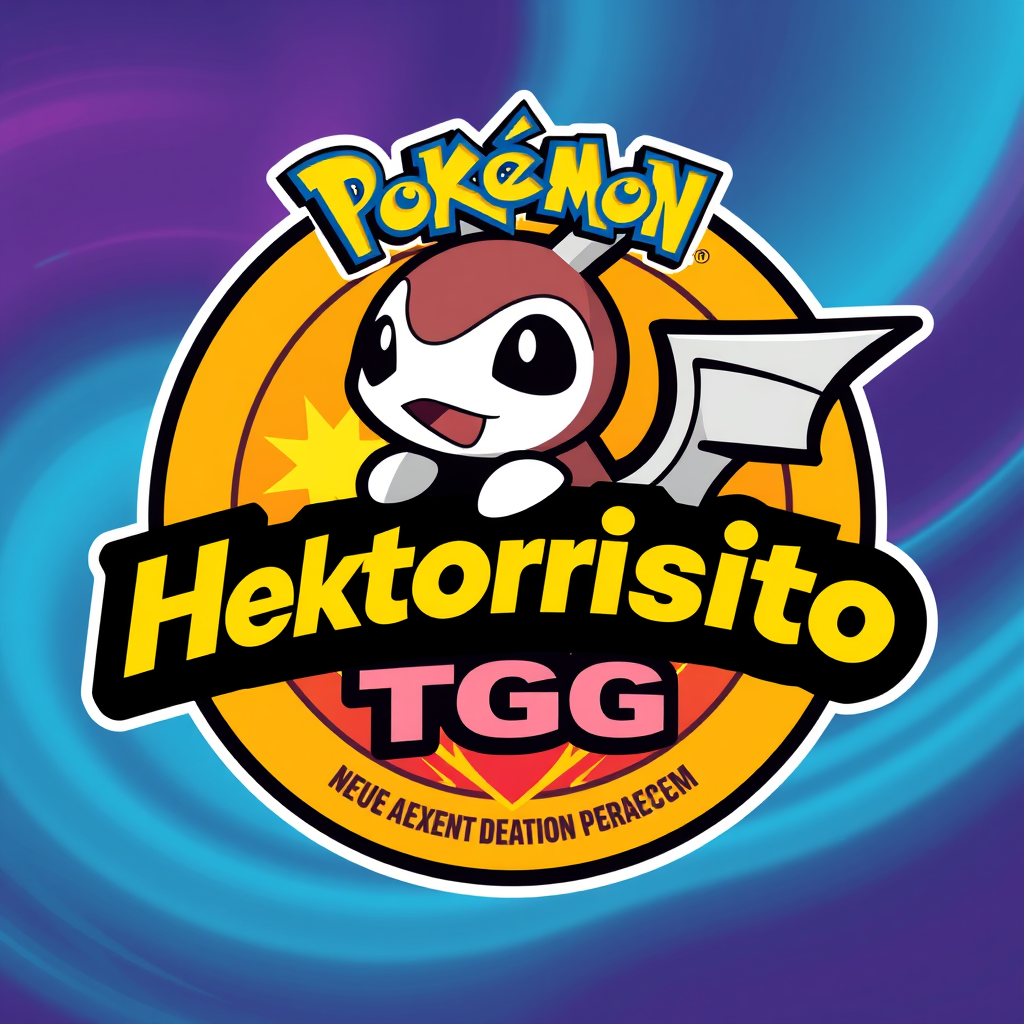 Main logo studio: Un logo con temática Pokémon TCG para tiktok/instagram con el nombre Hektorisito