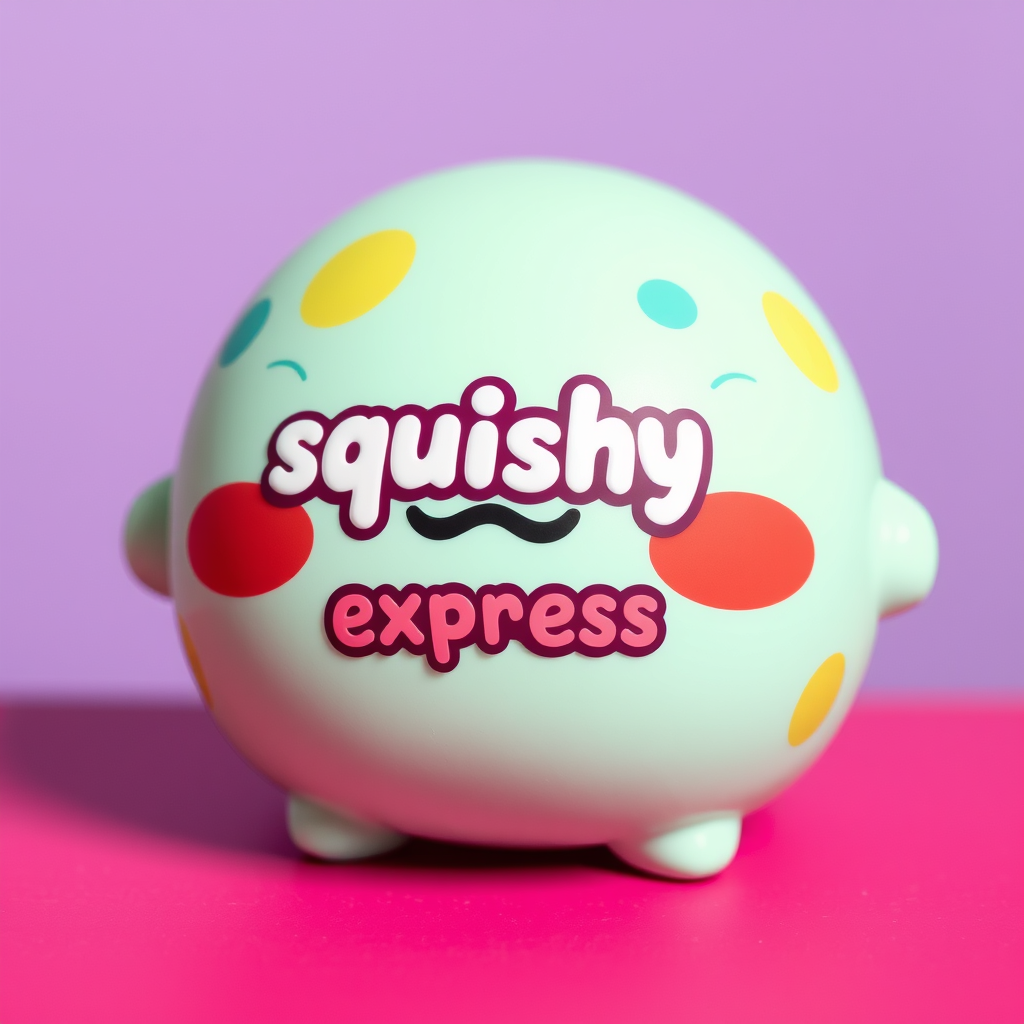 Main logo studio: quiero que me hagas un logo de un squishy que diga squishy express