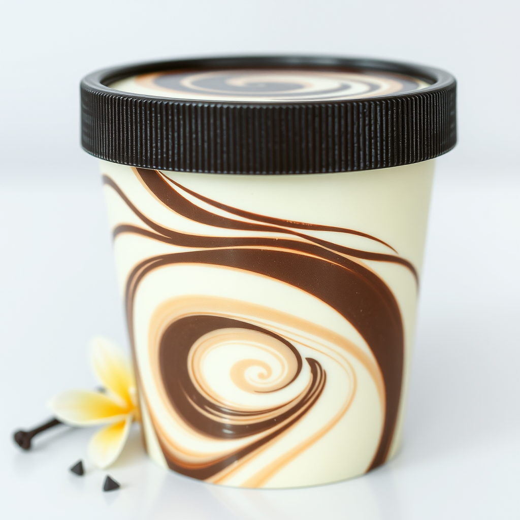 Main logo studio: The brand name chocolate vanilla swirl