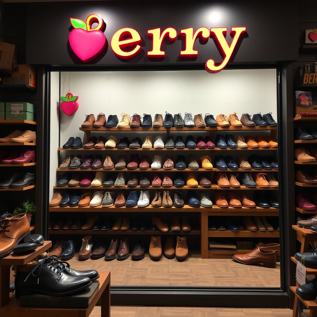 Main logo studio: My brand name is berry shoe store and about the store it on handmade shoe store if you made your show with your hands you sell it on your store so tha