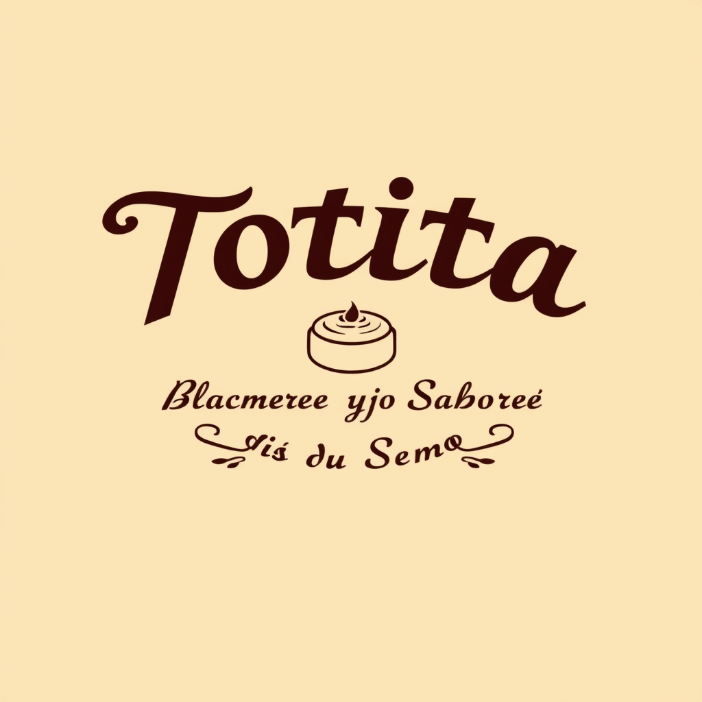 Main logo studio: TOTITA Berlines y Sabores de Siempre. Logo cálido, familiar y nostálgico, inspirado en una antigua pastelería chilena. Estilo elegante pero sencillo, 