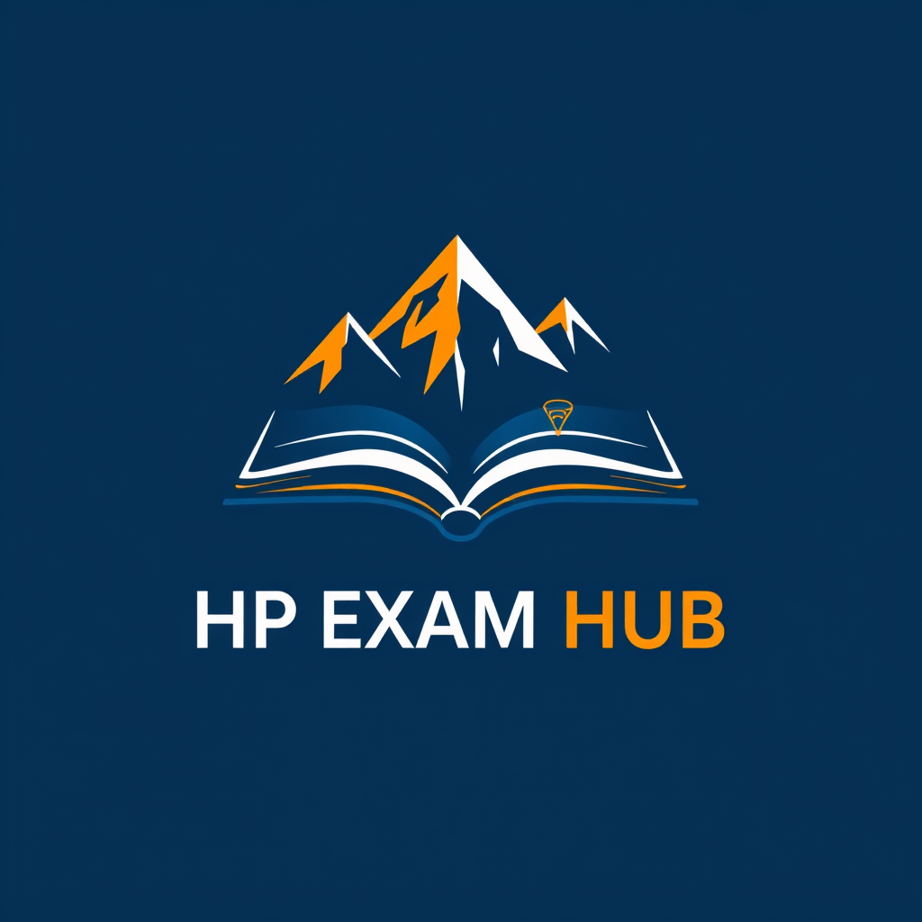Main logo studio: Design a professional logo for “HP EXAM HUB” that instantly represents Himachal Pradesh and competitive exams. Create an iconic Himachal mountain land
