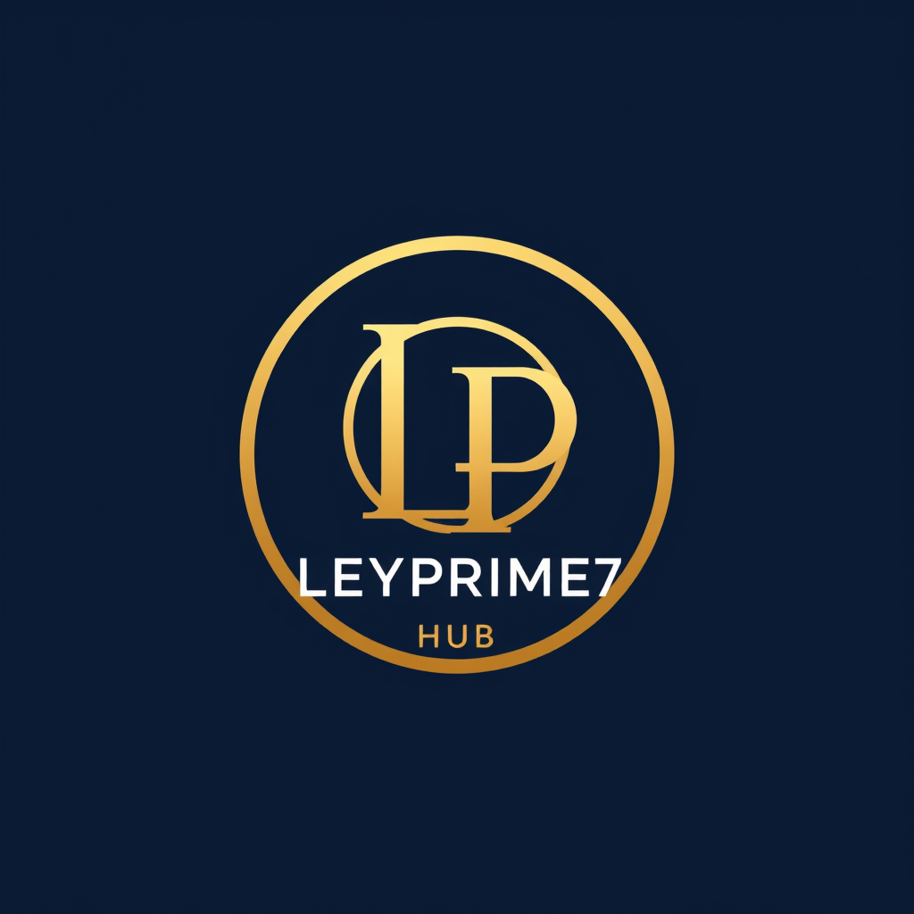 Minimalist Logo idea: minimalist logo, simple geometric mark for Create a premium luxury logo for LEYPRIME7 HUB. Design a perfectly round, fully closed circular emblem with