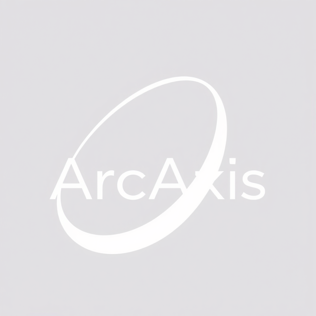 Main logo studio: Use the uploaded reference logo as inspiration. Create a new, original logo for “ArcAxis” that preserves the reference’s elegant curved, abstract feel