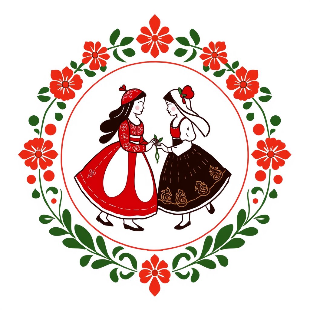 Main logo studio: Stwórz kolorowe, radosne logo dla „KGW Krzemieniew”. Polski folklor inspirowany wzorami łowickimi: barwne kwiaty, maki, chabry, malwy, ludowe ornament