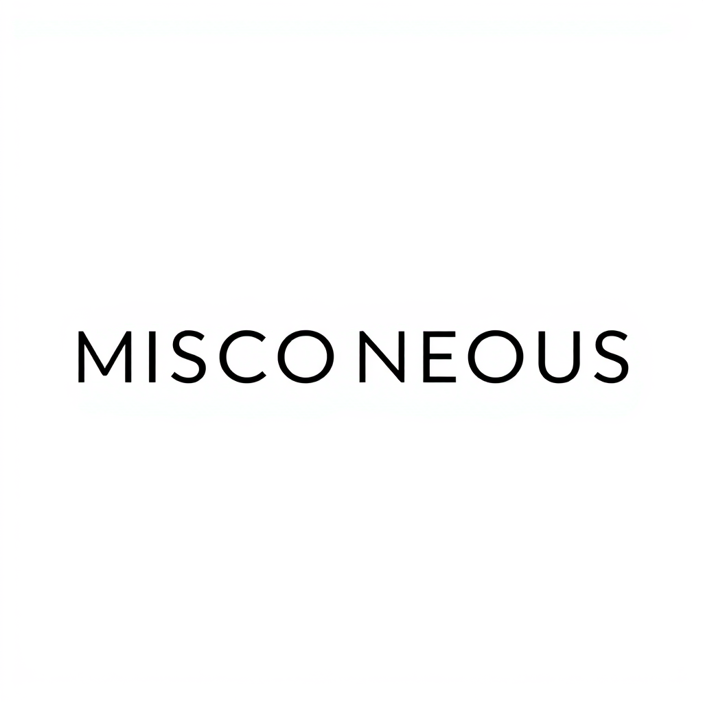 Wordmark Logo idea: wordmark logo of MISCELLANEOUS modern and sophisticated, but approachable , bold clean typography, flat vector logo, centered, solid white background,