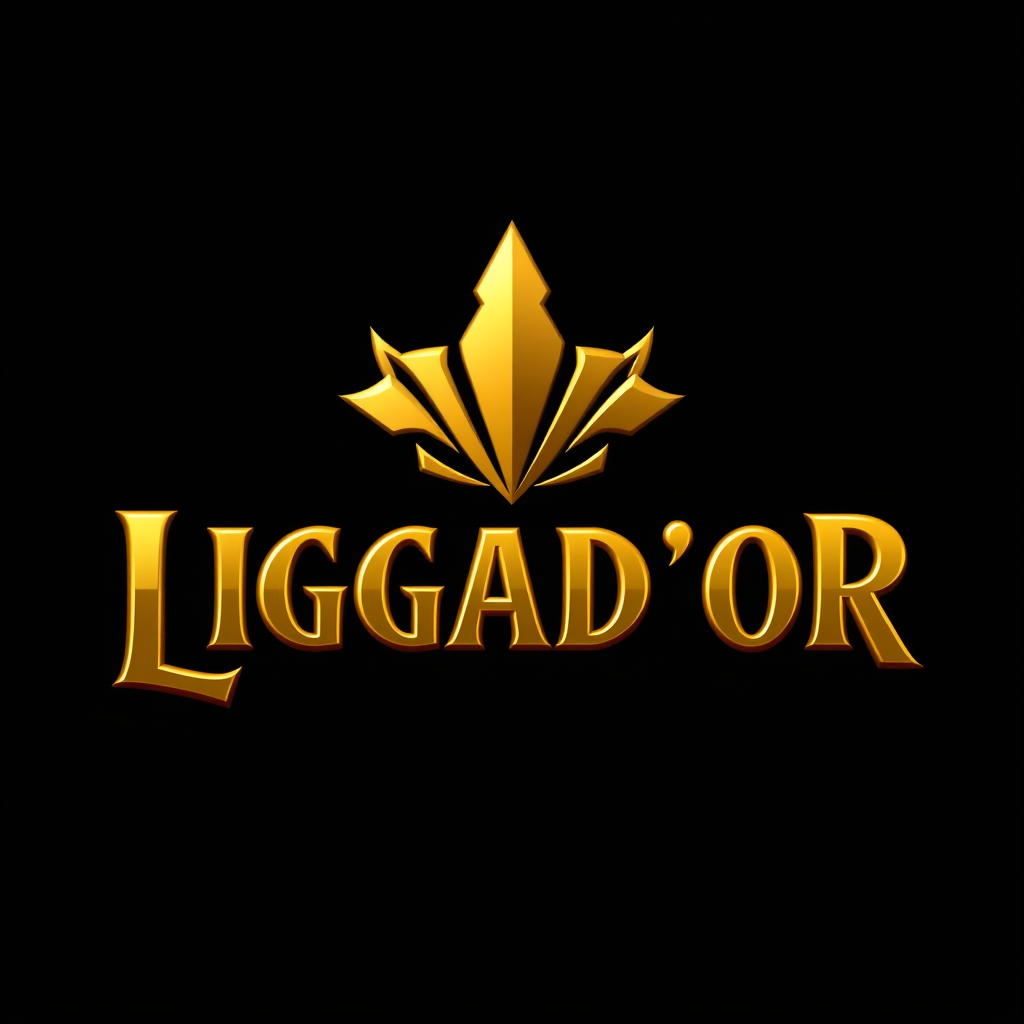 Main logo studio: 3d logo with gold style name LIGGAD'OR