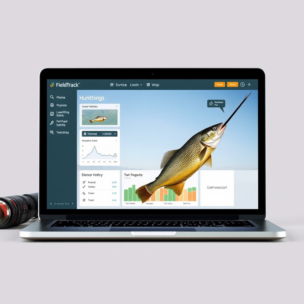Main logo studio: FieldTrack is software application to manage Hunting and fishes groups