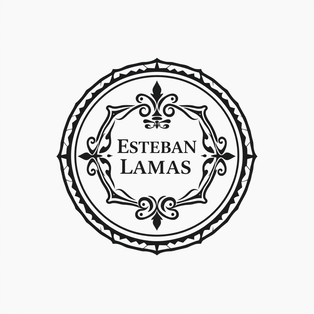 Emblem Logo idea: emblem logo of Quiero un logo para estudio de carpintería a medida llamado Esteban Lamas. Estilo profesional, moderno, premium y confiable. Quiero un 