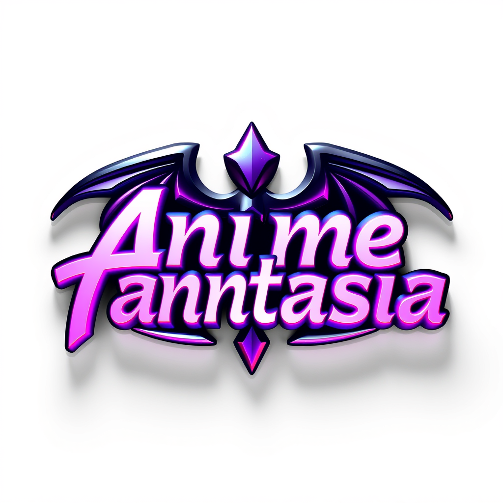 3D Logo idea: 3D logo for The name of brand is Anime Fantasia, the color should be violet and pink and shadow black, i need a logo to show members that this is all 