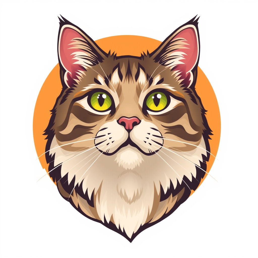 Main logo studio: Create an aesthetic cat logo with a very cool and nice begron. Format: JPG File size: 1.5MB min and 250MB max. Preview resolution: 4MP min and 100MP m
