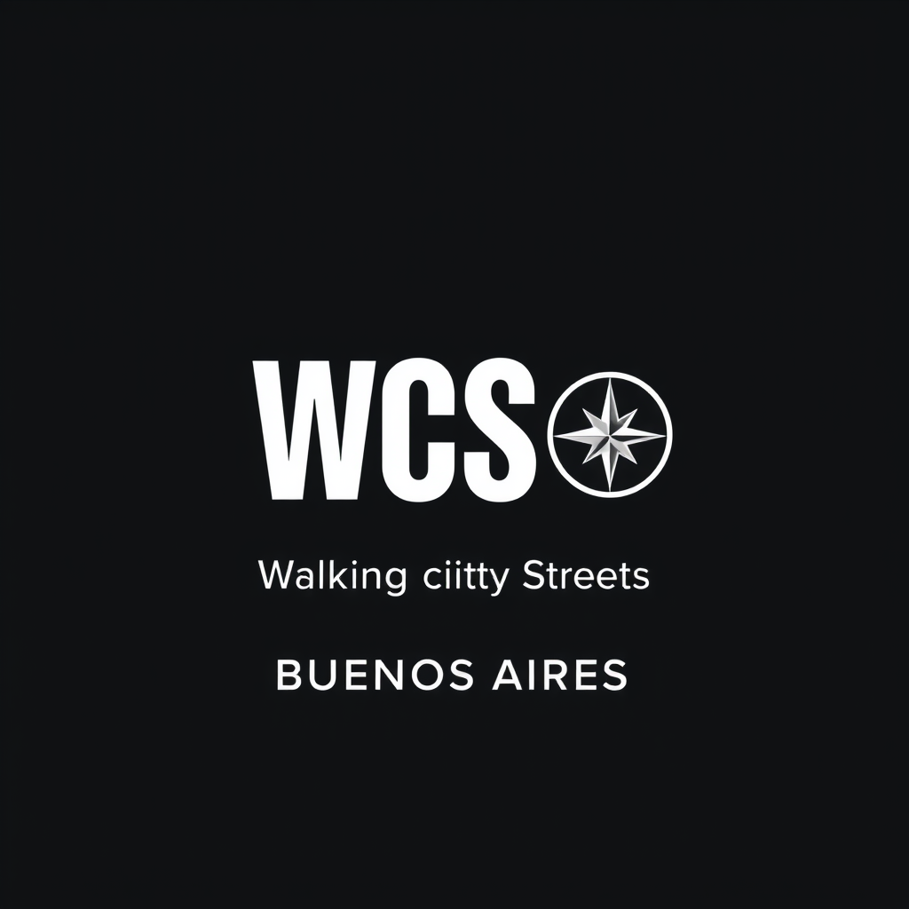 Main logo studio: Minimalist YouTube banner, solid black background, pure white design. Center WCS logo with large bold geometric sans-serif typography and a minimalist