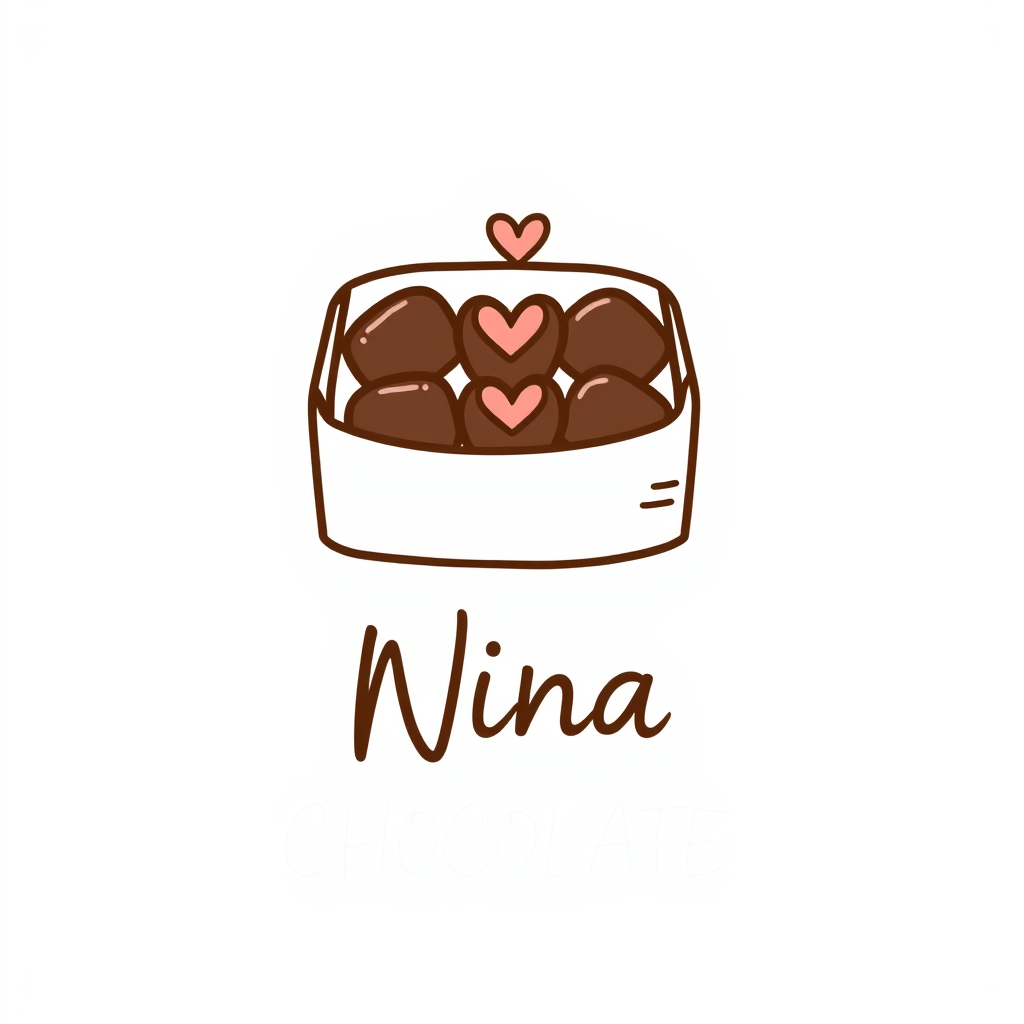 Main logo studio: I need a logo for m homemade chocolate business. A cute hand-drawn open chocolate box with six small handmade chocolates inside, very simple line-art