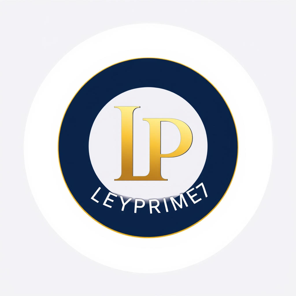 Minimalist Logo idea: minimalist logo, simple geometric mark for Create a premium luxury logo for LEYPRIME7 HUB. Design a perfectly round, fully closed circular emblem with