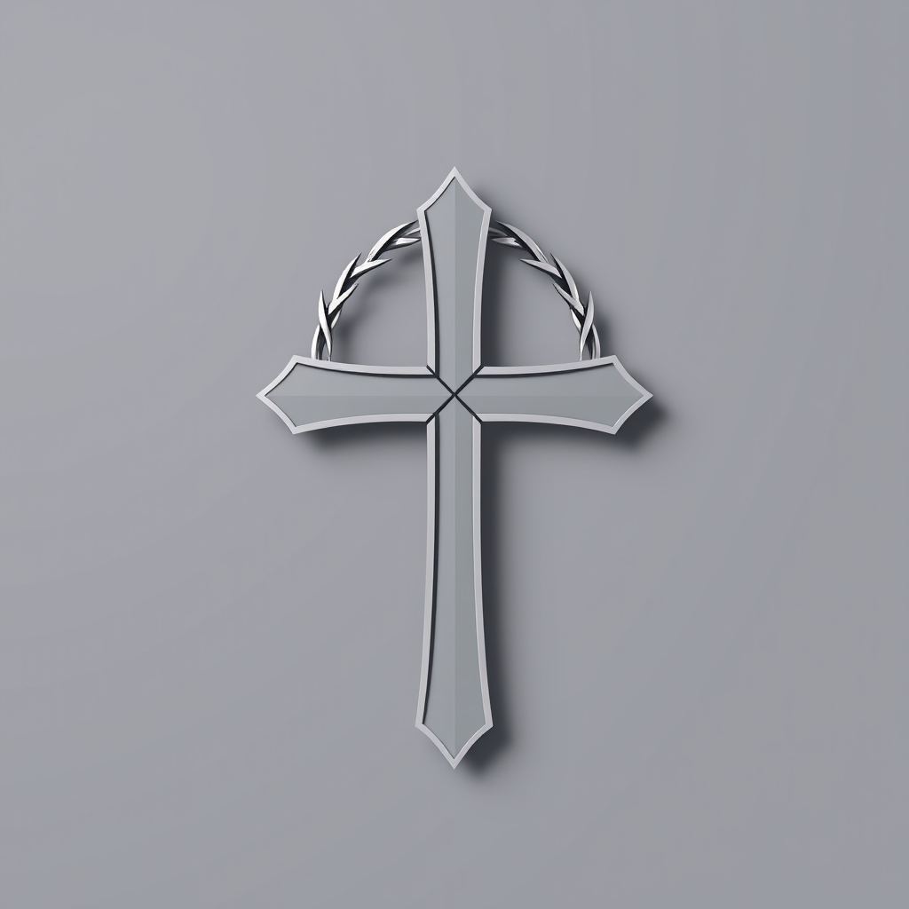 Main logo studio: Create a premium minimalist logo for a Christian streetwear brand called HRISTOS. The main symbol should be an Eastern Orthodox cross and a crown of t