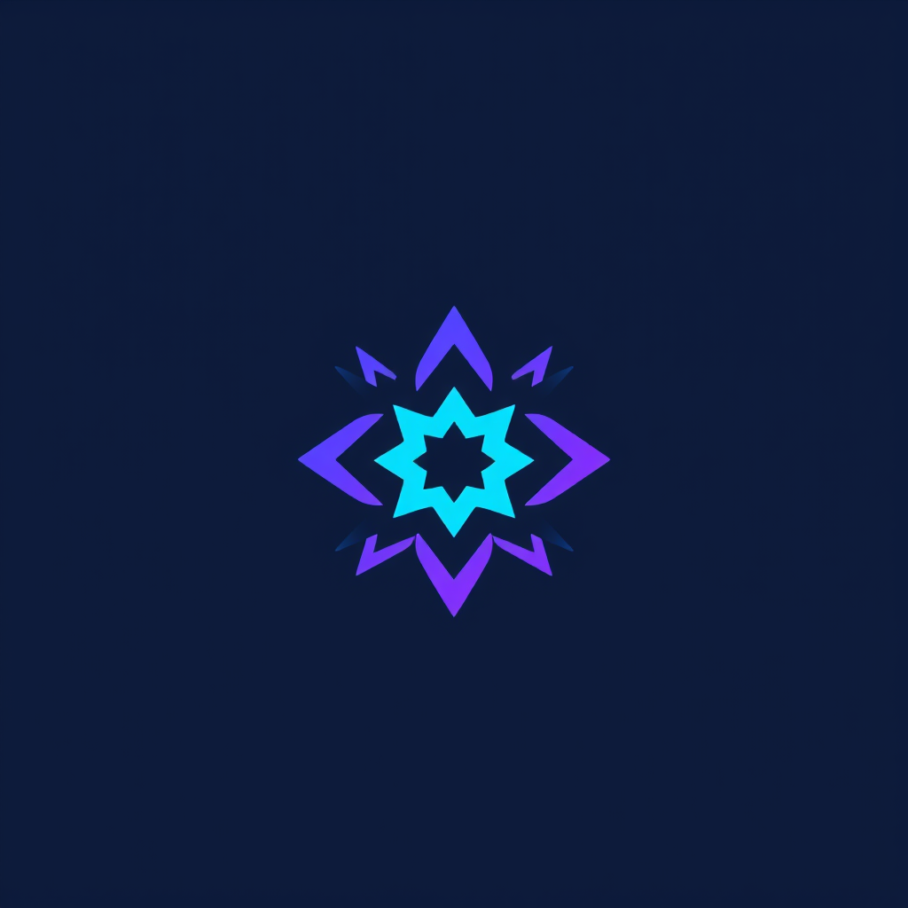 Main logo studio: abstract geometric icon logo for an AI startup named Nova, blue and violet