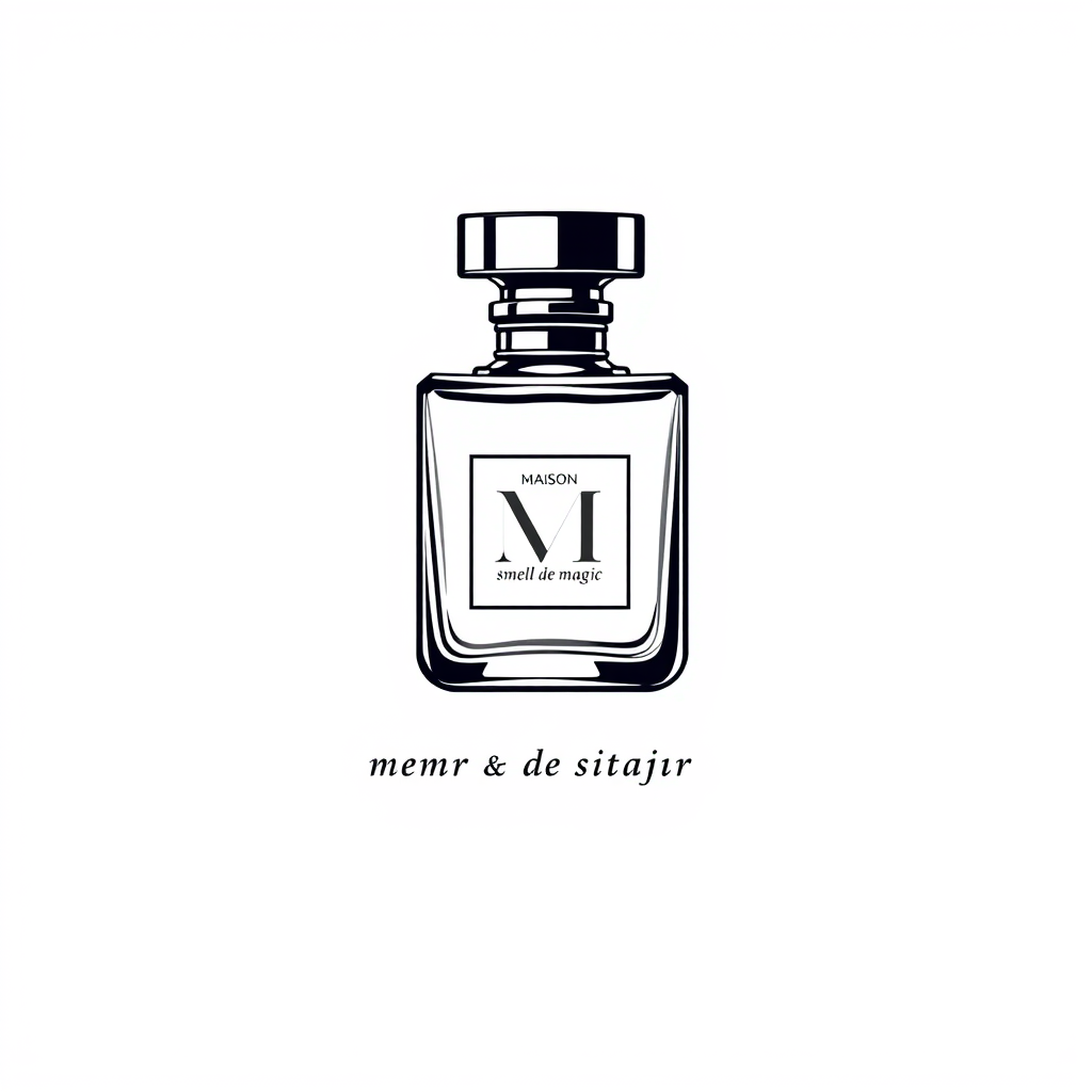 Main logo studio: The name is Maison de Seneur. its for parfume, men parfume. luxury and magic the slogan is smell the magic. add a parfume to the logo. maison with one
