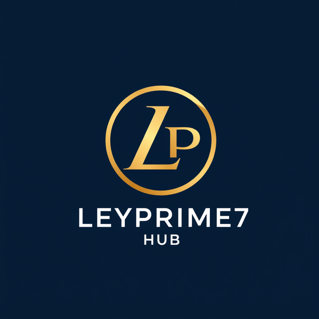 Minimalist Logo idea: minimalist logo, simple geometric mark for Create a premium luxury logo for LEYPRIME7 HUB. Design a perfectly round, fully closed circular emblem with