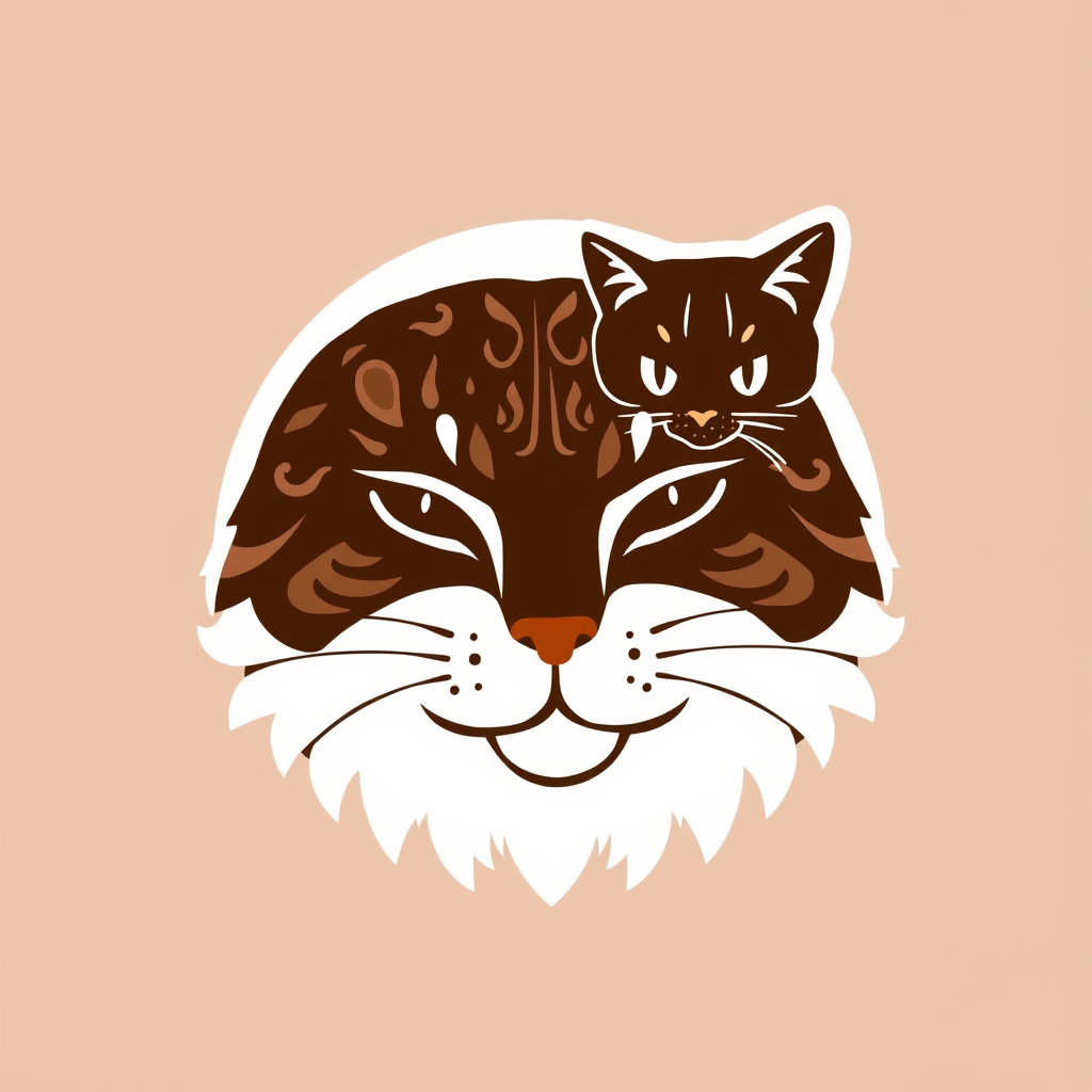 Main logo studio: Buat kan logo kucing versi batik warna coklat yang esetik