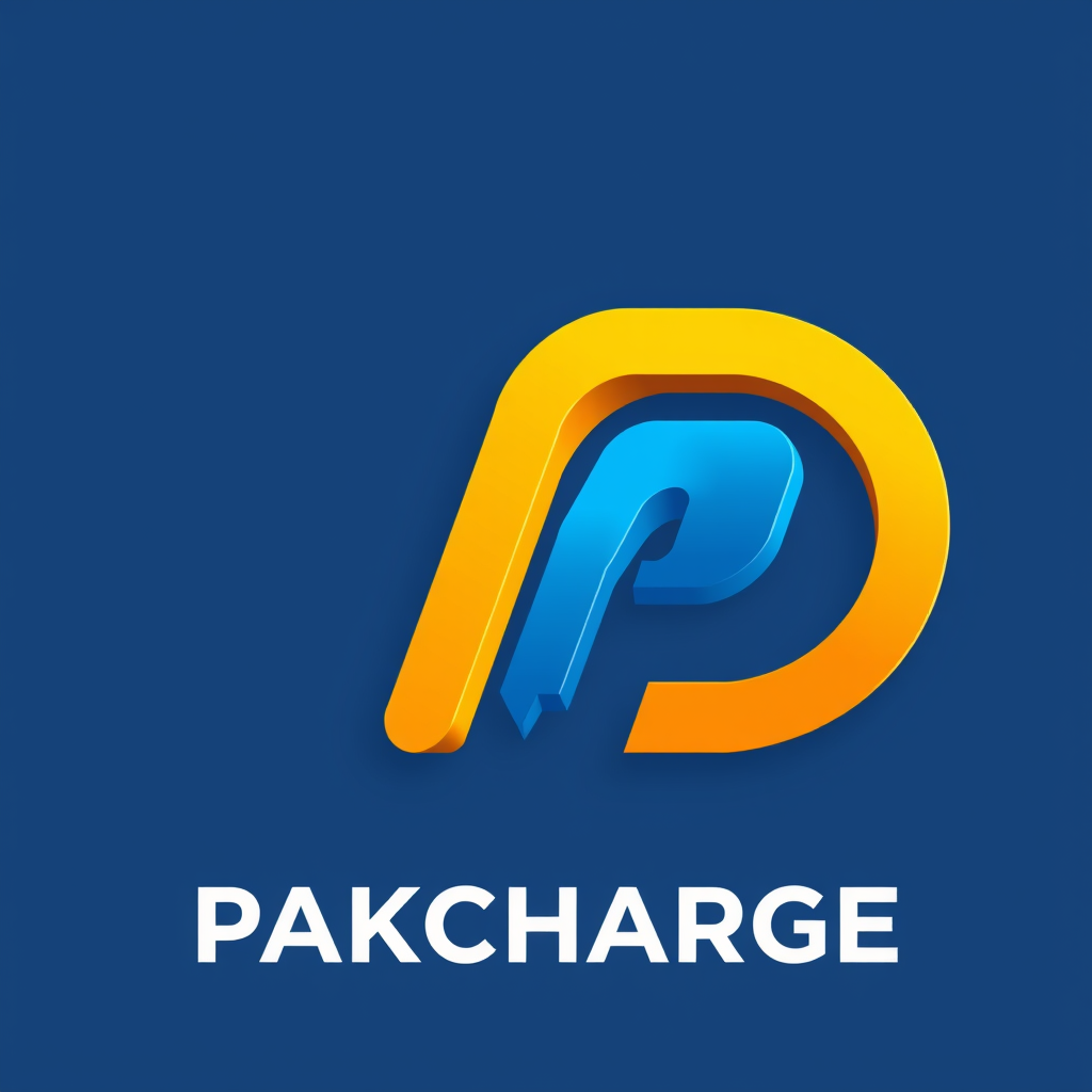 Main logo studio: abstract geometric icon logo for an AI tech startup named PAKCHARGE is the brand name. It is being created for EV Chargers. Generate a modern logo whi