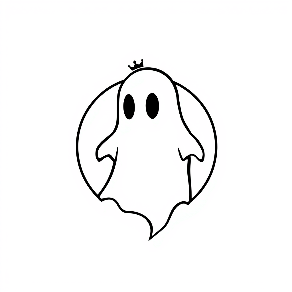 Main logo studio: Create a high-end minimalist streetwear logo for “GHOST”. Keep the half-visible ghost as the entire symbol, slightly scary but still cute and mysterio
