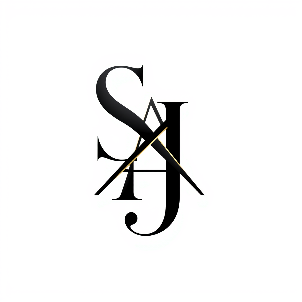 Monogram Logo idea: monogram logo combining the letters Create a premium luxury family monogram logo using the letters “SAJ”. Make the S, A and J beautifully interlocked