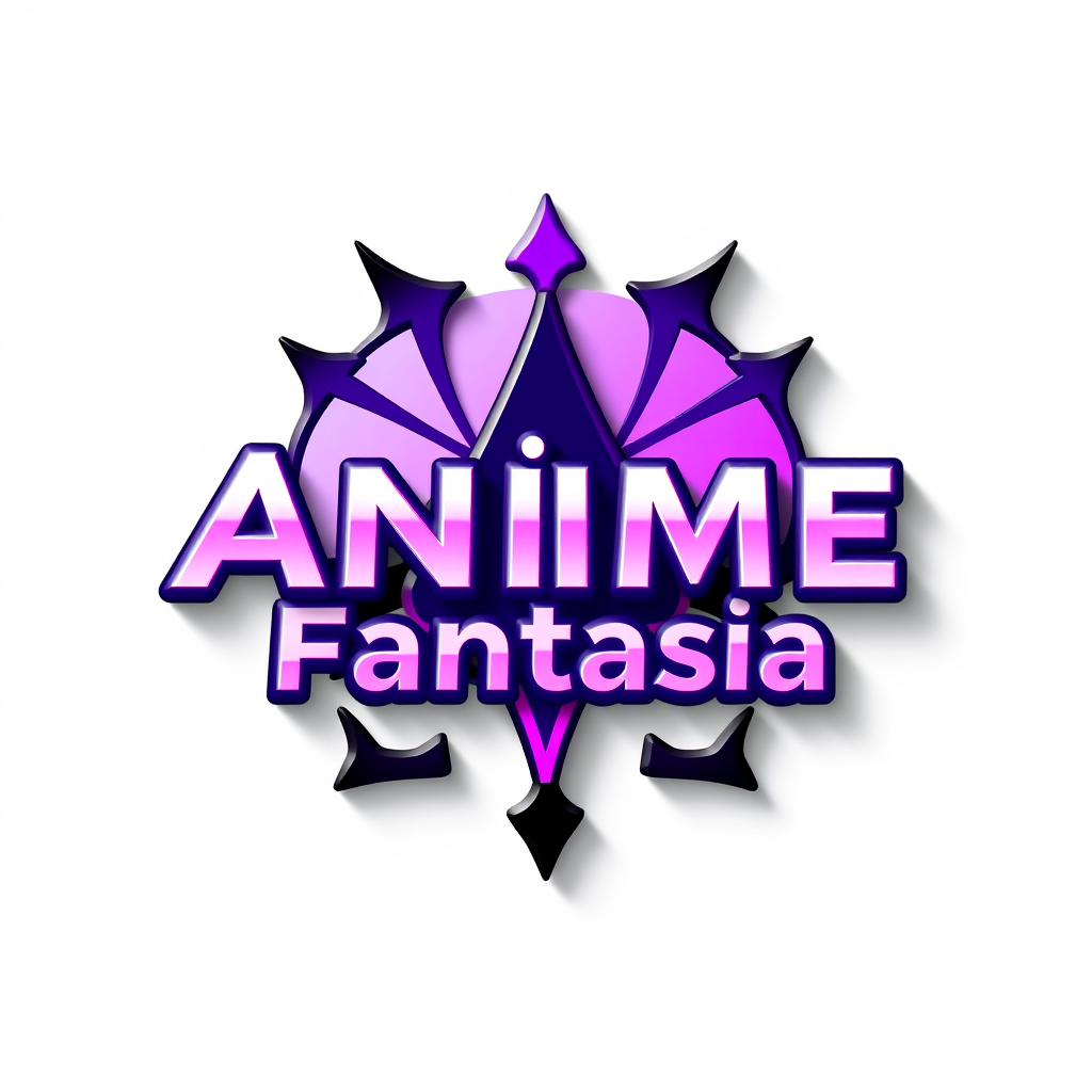 3D Logo idea: 3D logo for The name of brand is Anime Fantasia, the color should be violet and pink and shadow black, i need a logo to show members that this is all 
