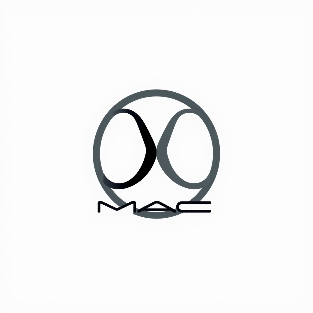 Monogram Logo idea: monogram logo combining the letters MAC is the logo.. With caption media and cinema.. With colour dark majenta, grey and black , elegant intertwined l