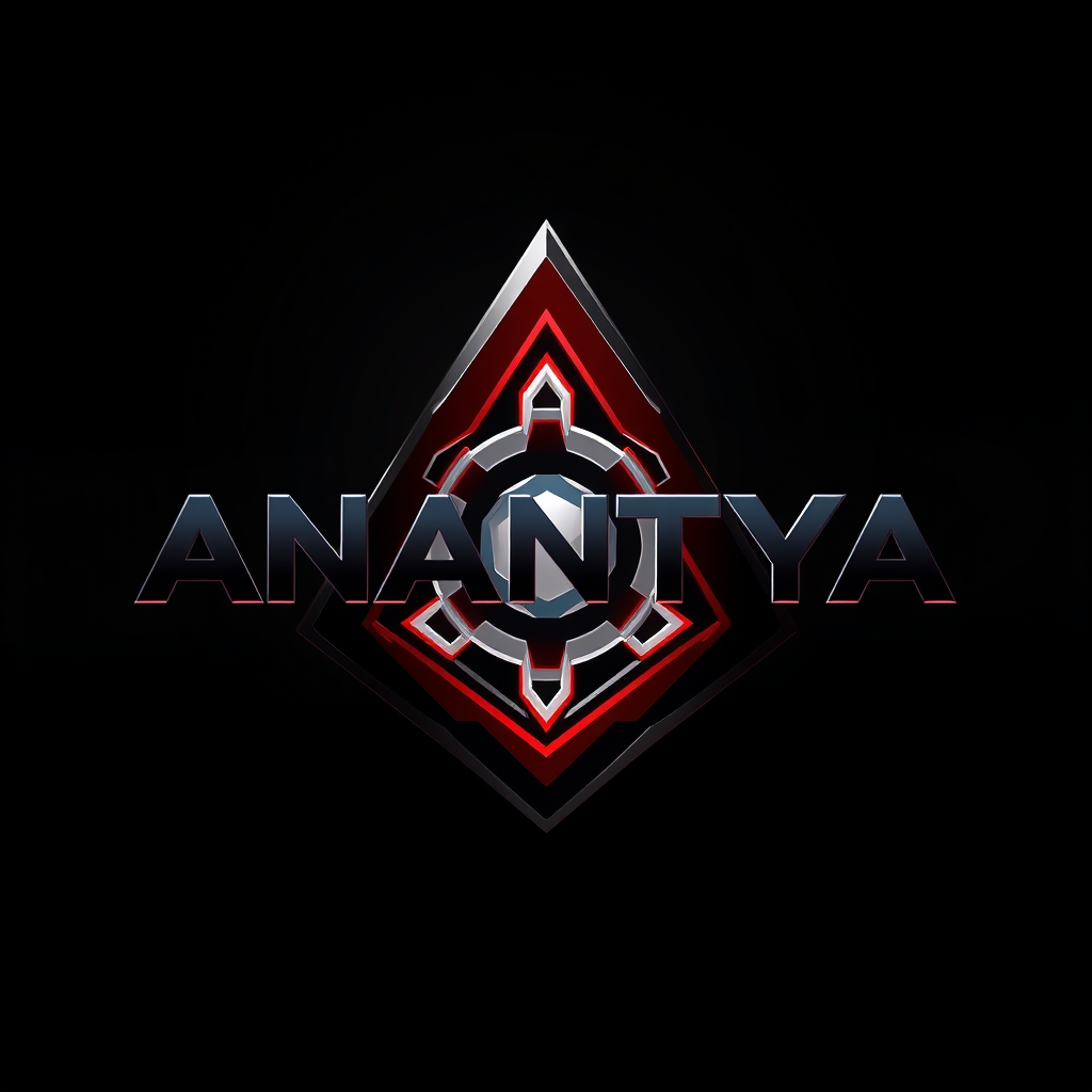 Main logo studio: Premium futuristic event logo for ANANTYA, an ACM PCCOE technology event. Marvel-inspired cinematic superhero atmosphere, but completely original and 