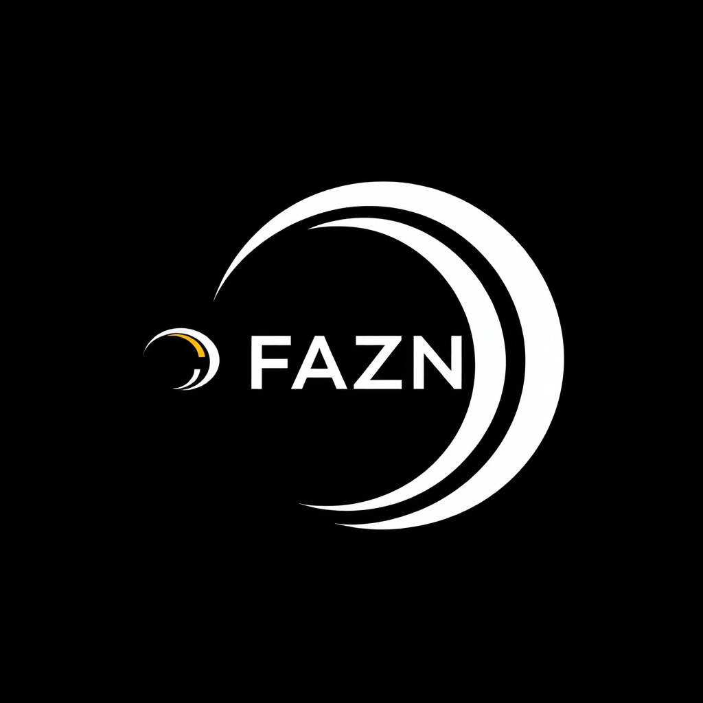 Main logo studio: FAZN. Brand that will be selling and reselling on social media platforms. Professional, clean, minimalist, customer enticing, trustworthy, business, p