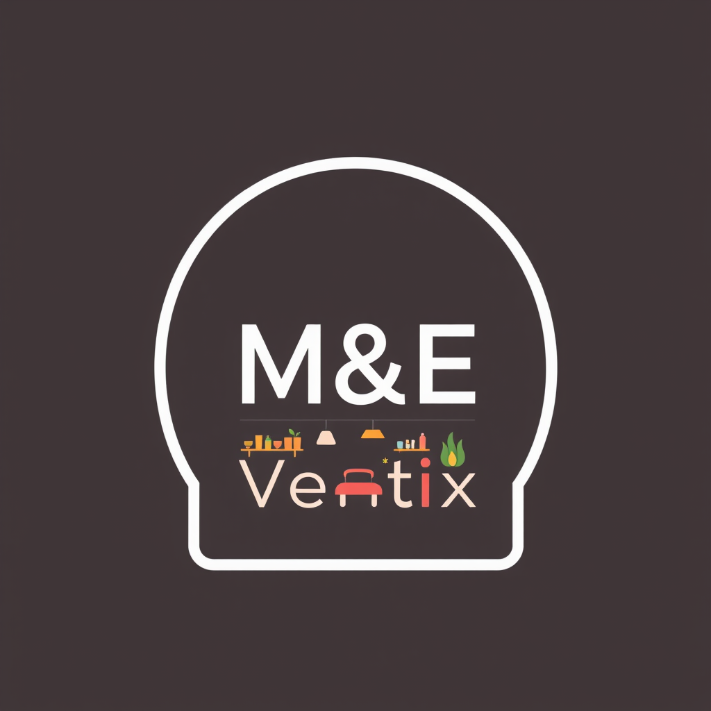 Main logo studio: Crea un logo fresco, limpio y moderno para una tienda digital llamada “M&E Ventix”. No quiero solamente las letras M&E. Quiero un concepto visual que 