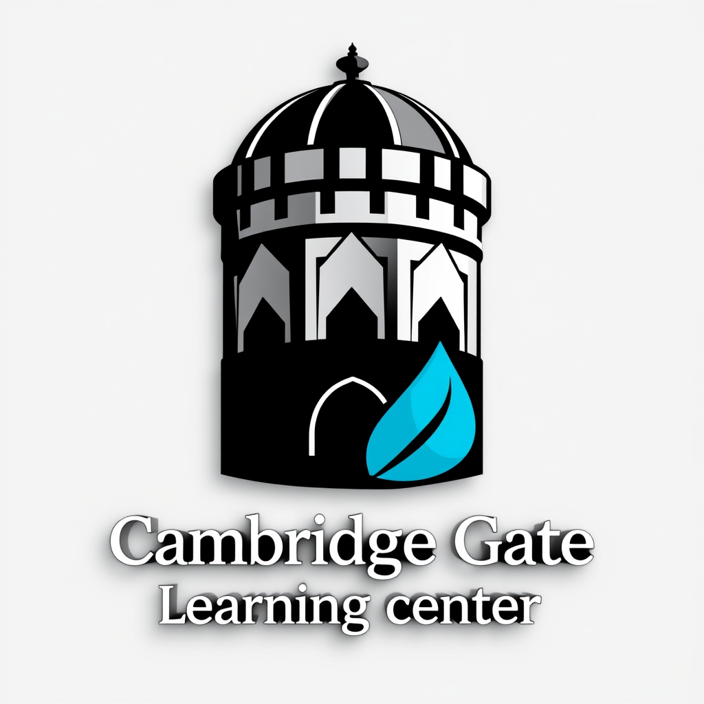 Main logo studio: logo for a learning center, named Cambridge Gate Learning center. Use very realistic colors. and it should look like a learning center, tutoring cente