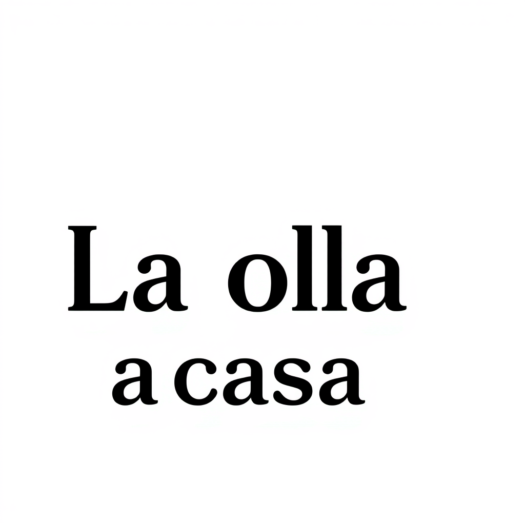 Wordmark Logo idea: wordmark logo of La olla a casa , bold clean typography, flat vector logo, centered, solid white background, high contrast, professional brand identit
