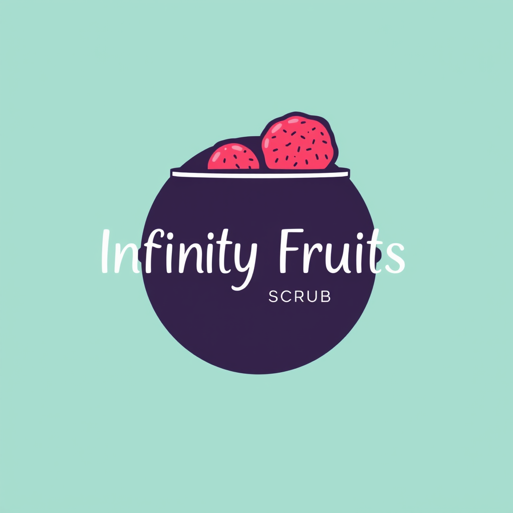 Main logo studio: Mi compañía de llama Infinity Fruits Scrub, trata de exfoliantes naturales a base de frutas. Me gustaría un logo súper girly, que las i tengan arriba