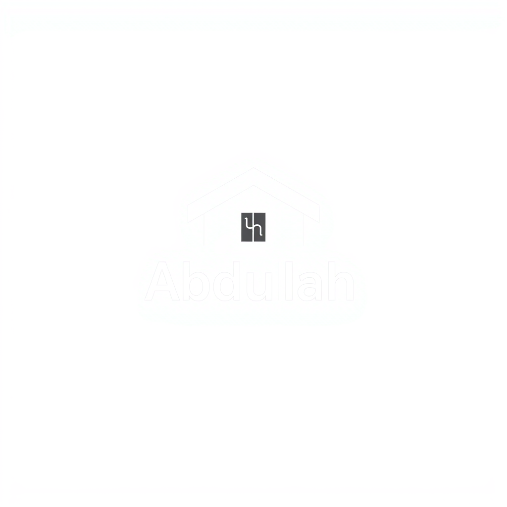 Minimalist Logo idea: minimalist logo, simple geometric mark for Create a logo for my software house with my name Abdullah that looks professional and attractive , flat vec