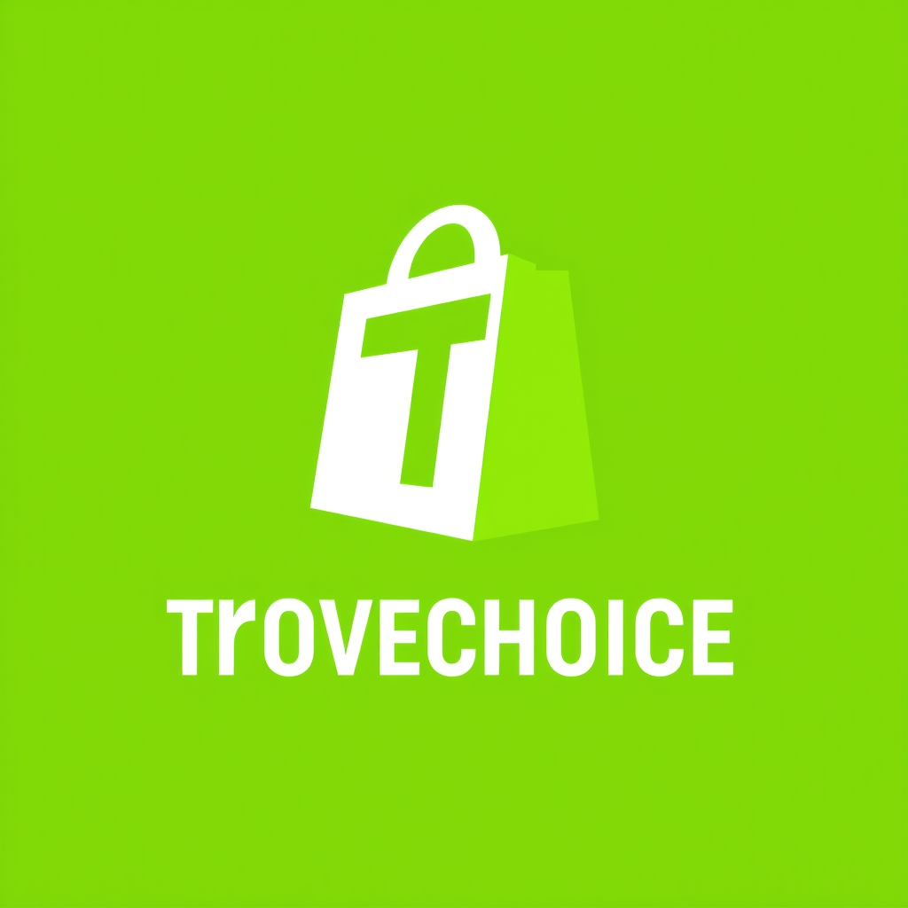 Main logo studio: Create a Shopify store logo with name TROVECHOICE with focus on letter T and C