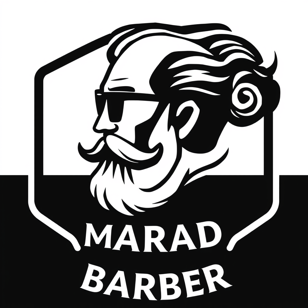 Main logo studio: MaradBarber black logo
