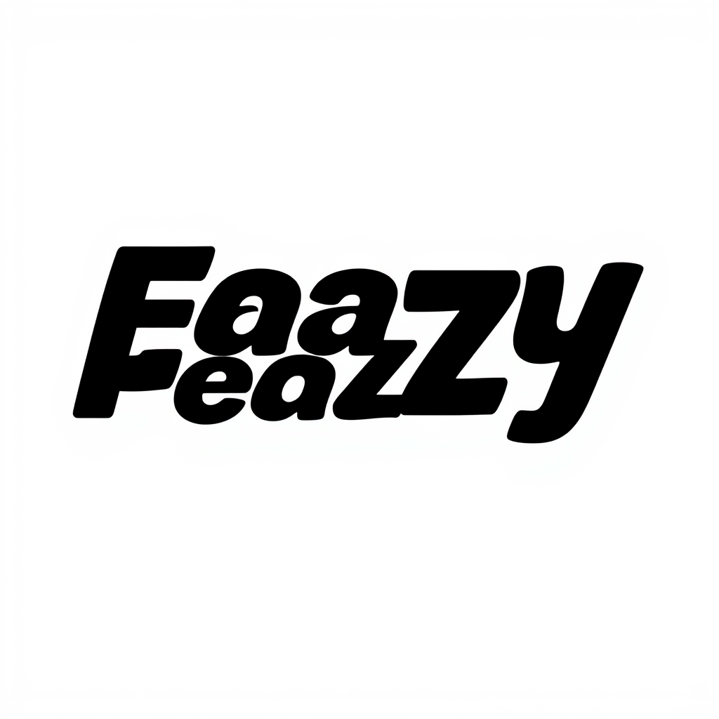 Wordmark Logo idea: wordmark logo of Eazy Peazy , bold clean typography, flat vector logo, centered, solid white background, high contrast, professional brand identity